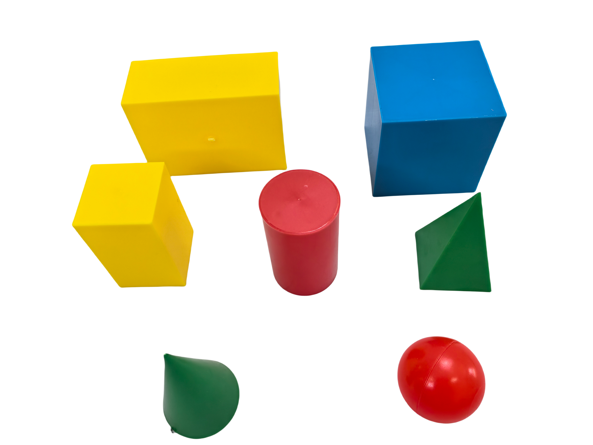 Set Model Geometri Plastik 7 Buah, Blok Padat Geometris, Set Bentuk Geometri
